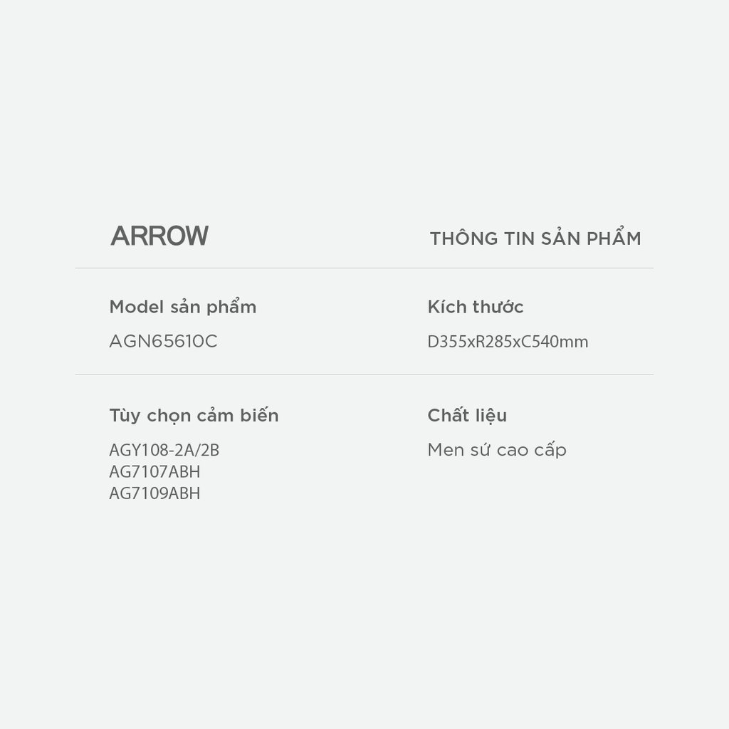 Bồn tiểu nam treo tường Arrow AGN65610C