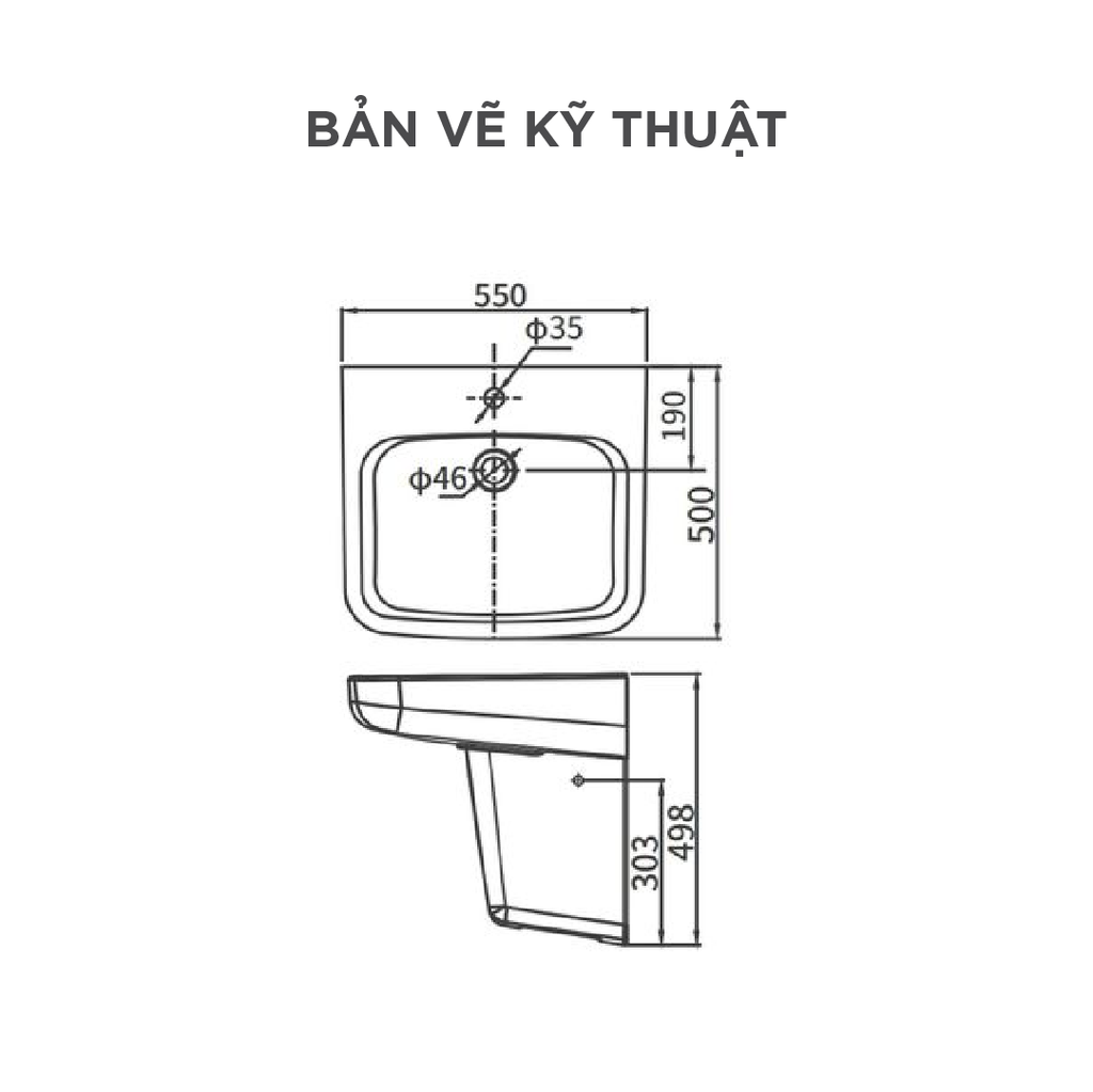 Chậu rửa lavabo treo tường Arrow AGP32037C/AGL9605C