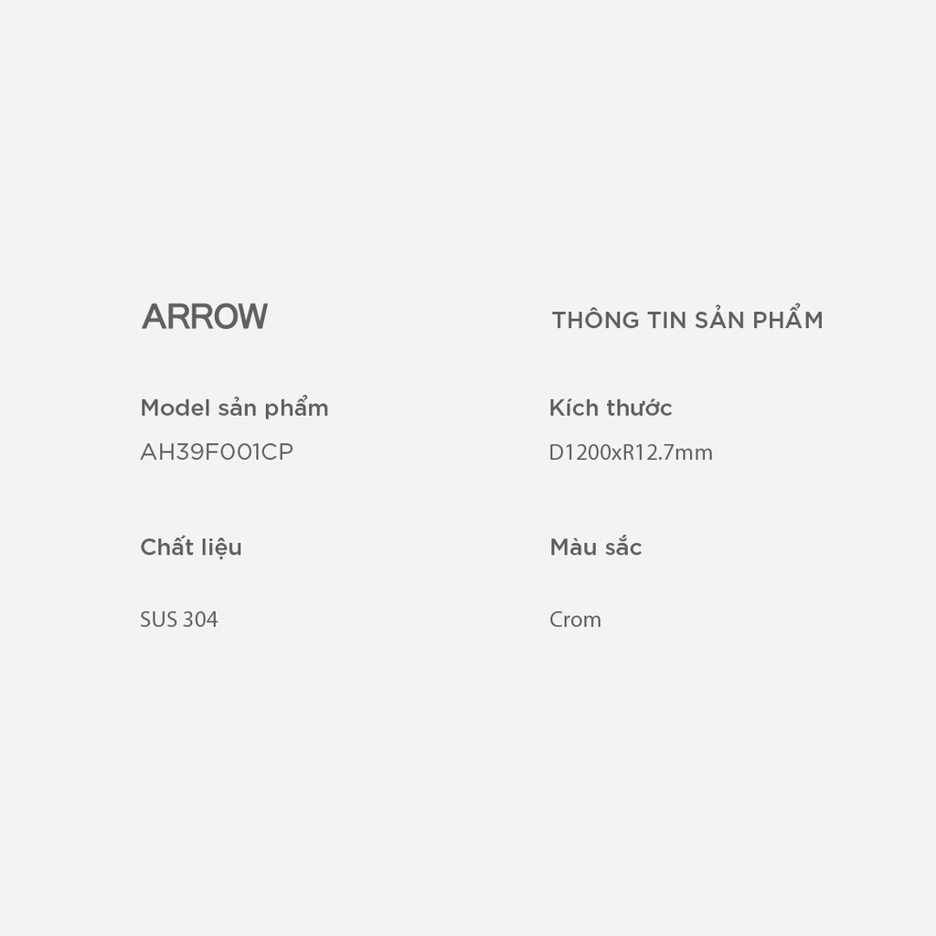 Dây vòi xịt vệ sinh Arrow AH39F001CP