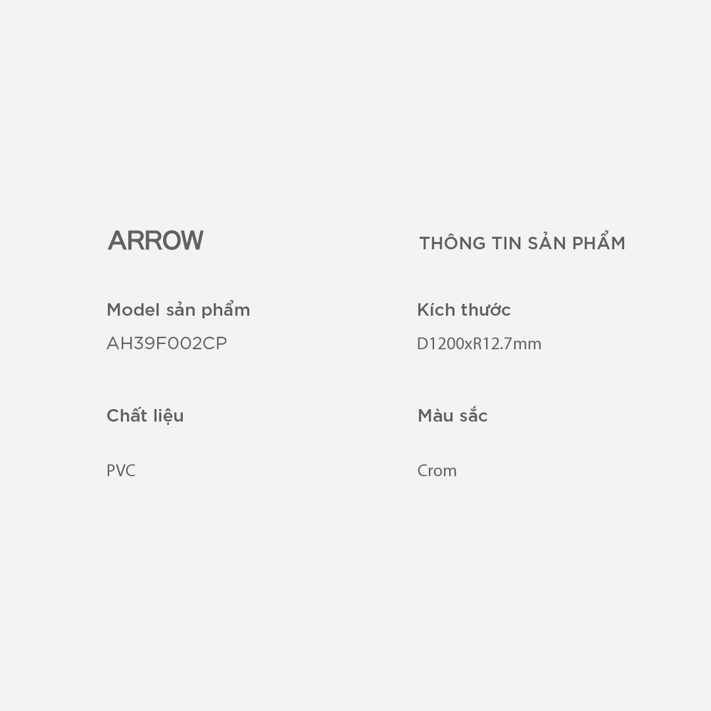 Dây vòi xịt vệ sinh Arrow AH39F002CP
