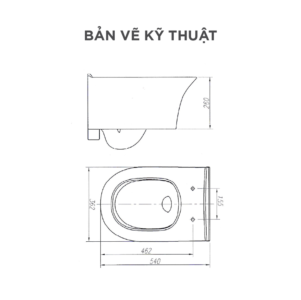 Bồn cầu treo tường Arrow AHB2157/PG017-ZPA