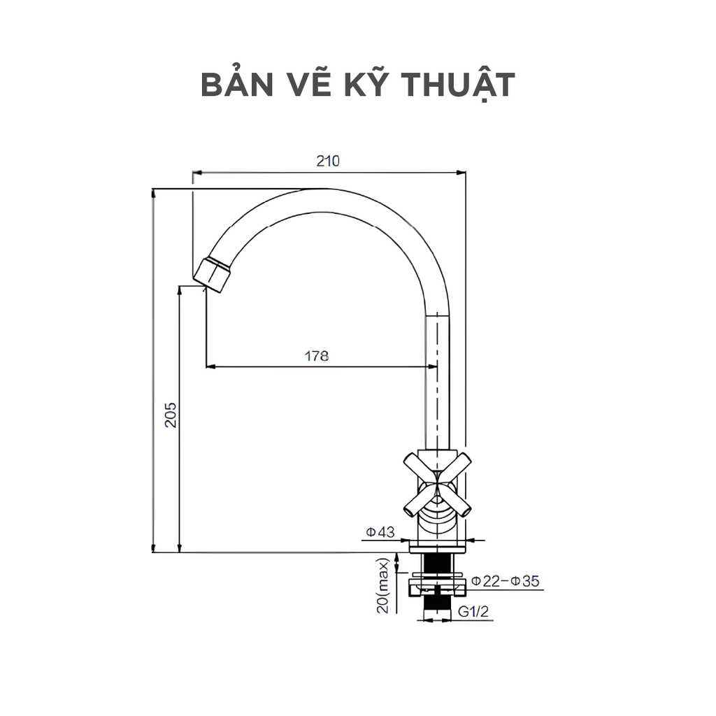 Vòi Bếp Lạnh Arrow AHCY45001DCP