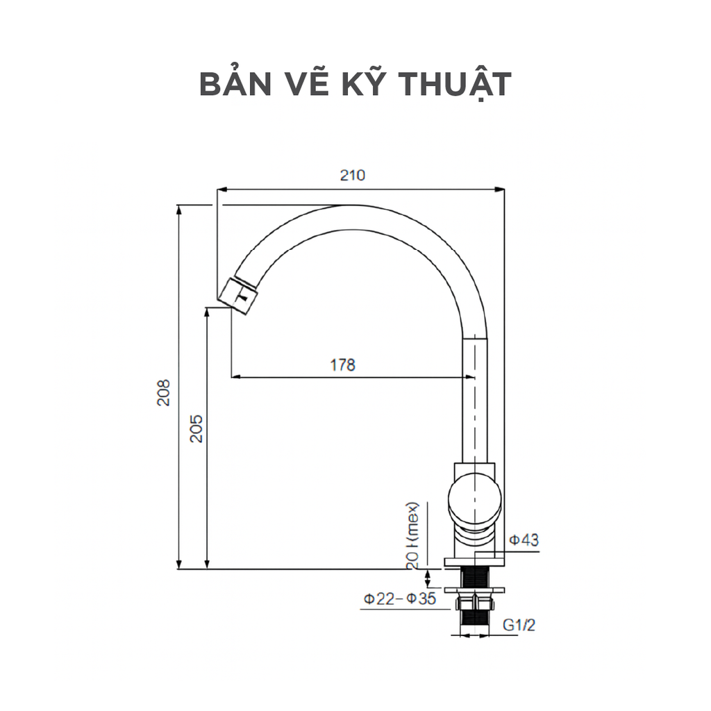 Vòi Bếp Lạnh Arrow AHCY45003DCP