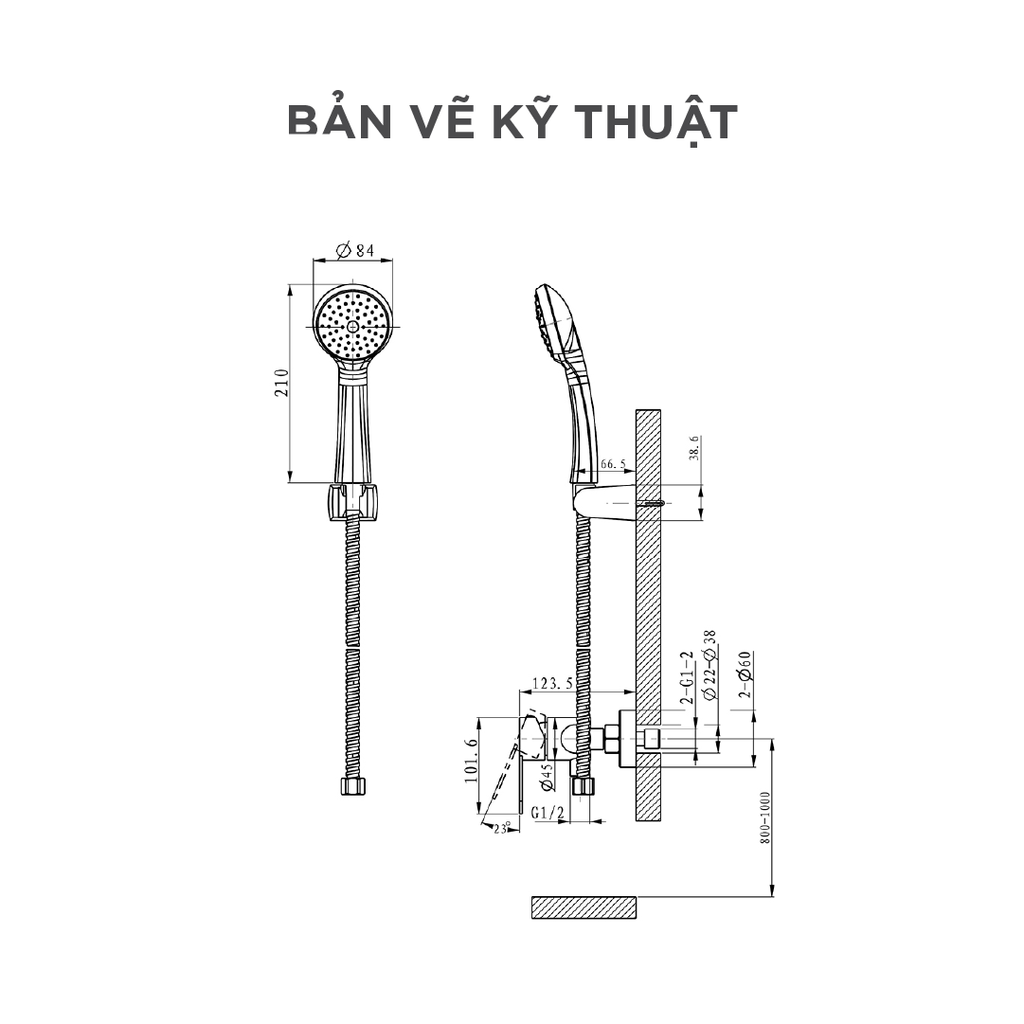 Vòi sen dây nóng lạnh Arrow AHEN-GQ1101SS
