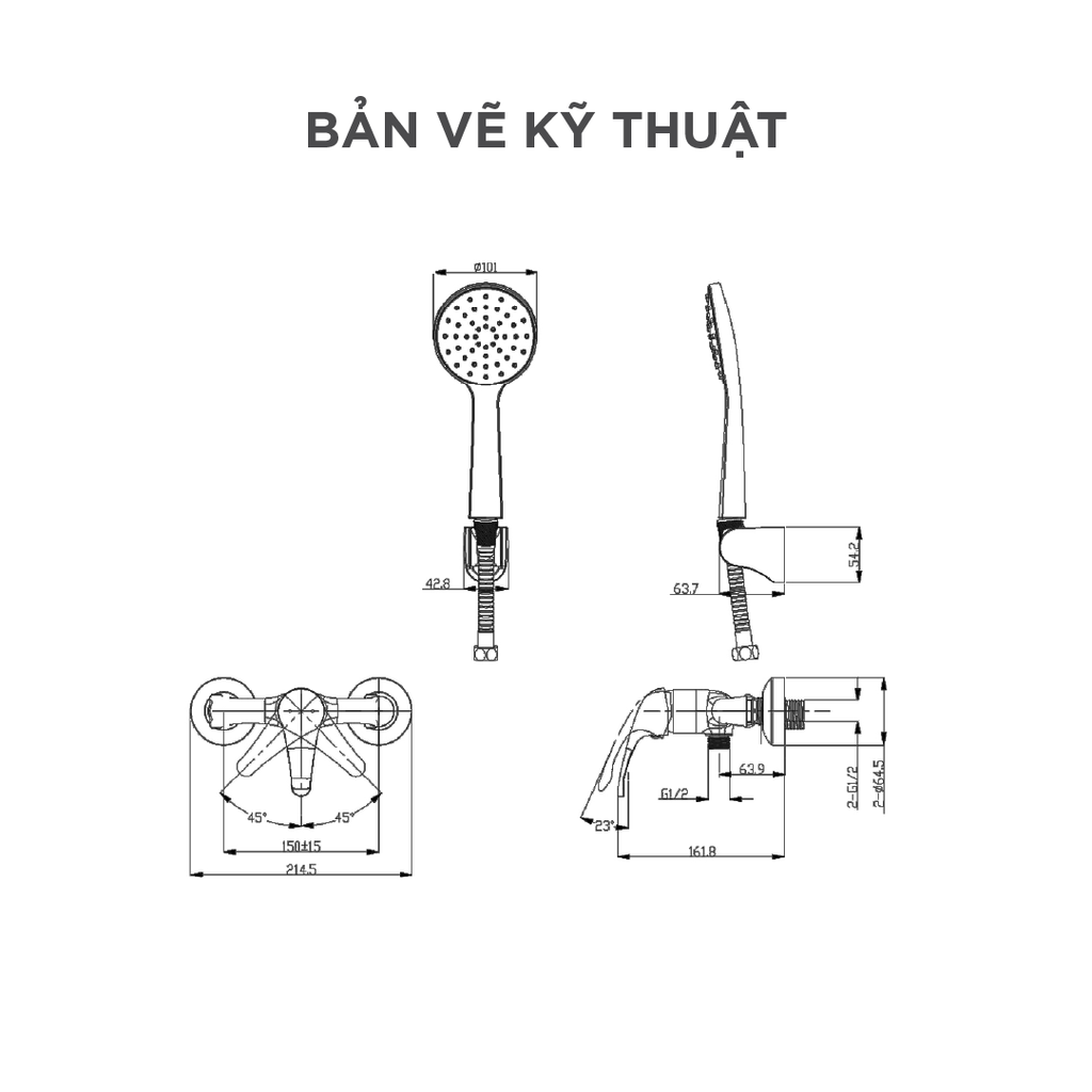 Vòi sen dây nóng lạnh Arrow AHEN-GQ1102CP