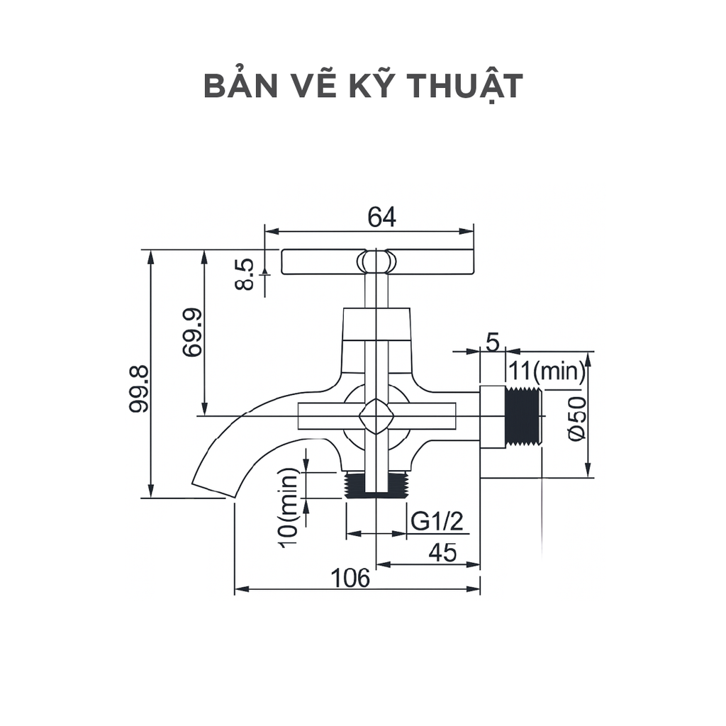 Vòi Lavabo Lạnh Arrow AHGQ36001MCP