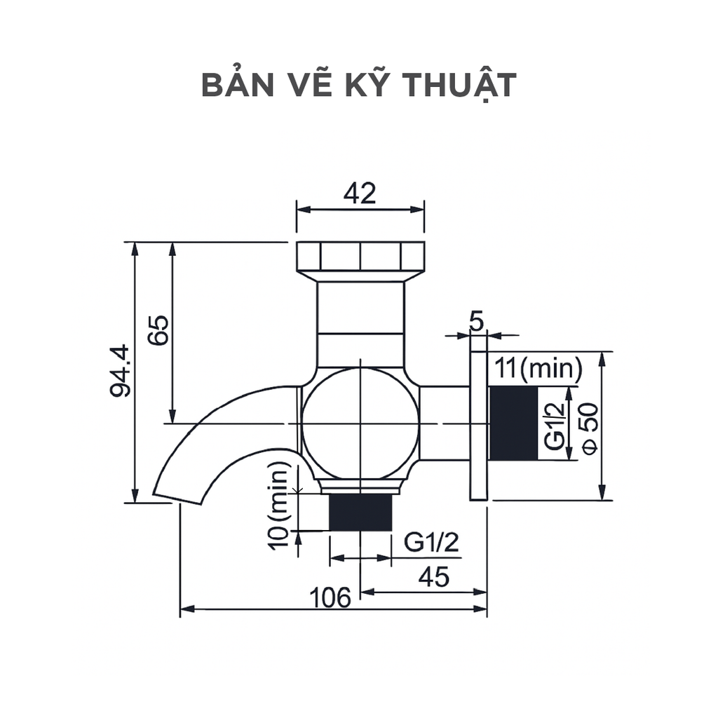 Vòi Lavabo Lạnh Arrow AHGQ36003MCP