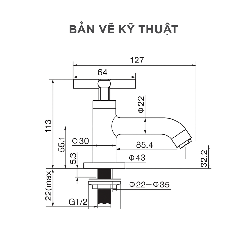 Vòi Lavabo Lạnh Arrow AHMP41001DCP