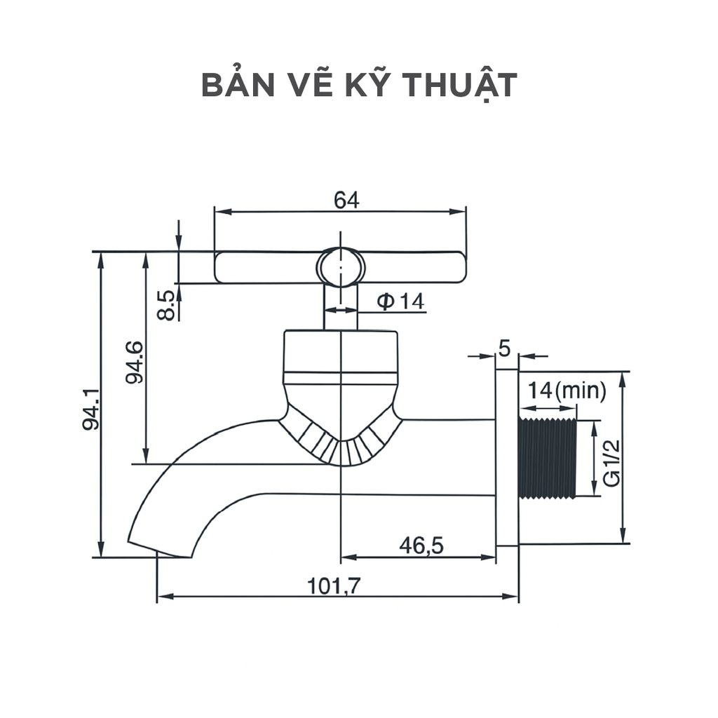 Vòi Lavabo Lạnh Arrow AHMP41001WCP