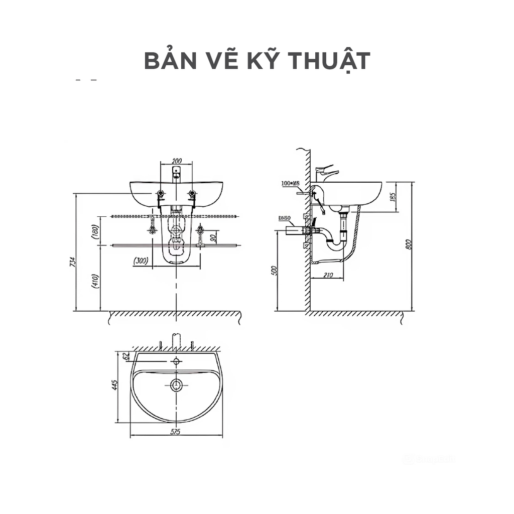 Chậu rửa lavabo treo tường Arrow AHP31018C/AHL9005C