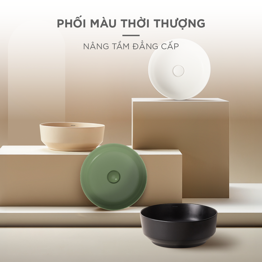 Chậu rửa lavabo đặt bàn Arrow AHP41025B-MW