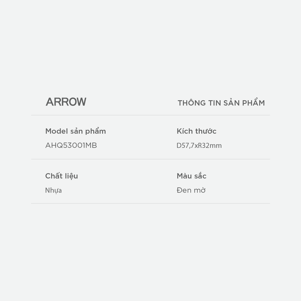 Tay cầm vòi xịt vệ sinh Arrow AHQ53001MB