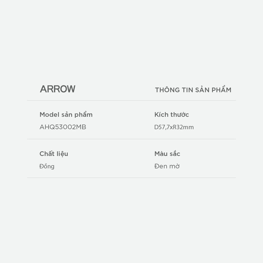 Tay cầm vòi xịt vệ sinh Arrow AHQ53002MB