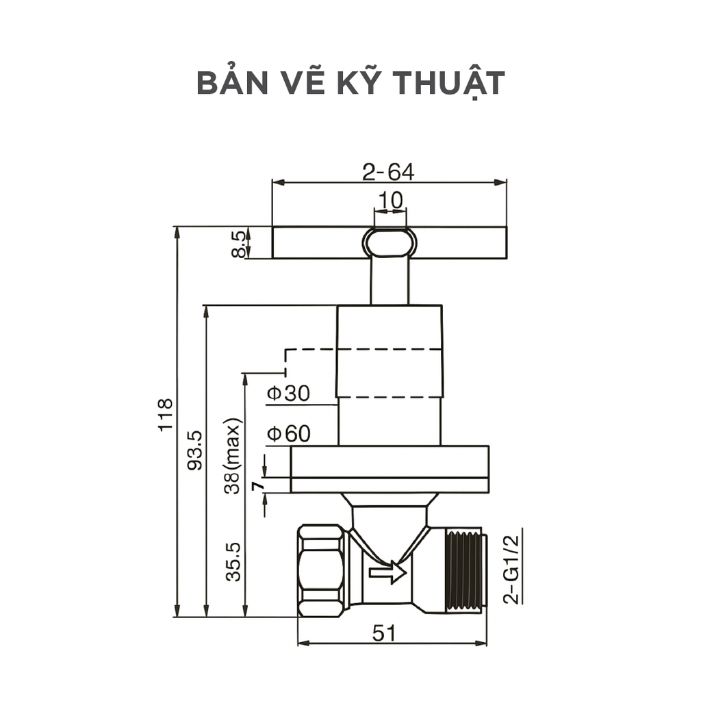 Vòi Lavabo Lạnh Arrow AHRQ37001MCP
