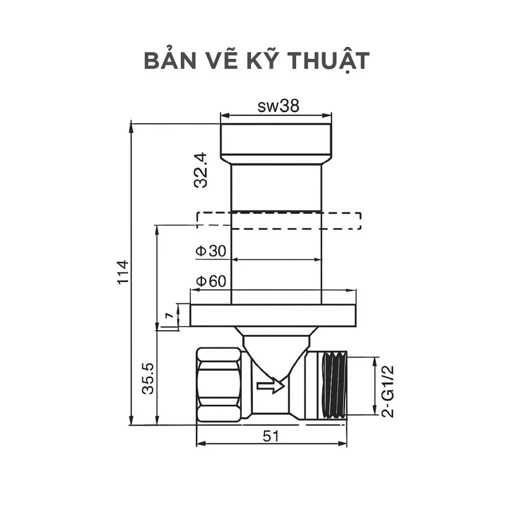 Vòi Lavabo Lạnh Arrow AHRQ37003MCP