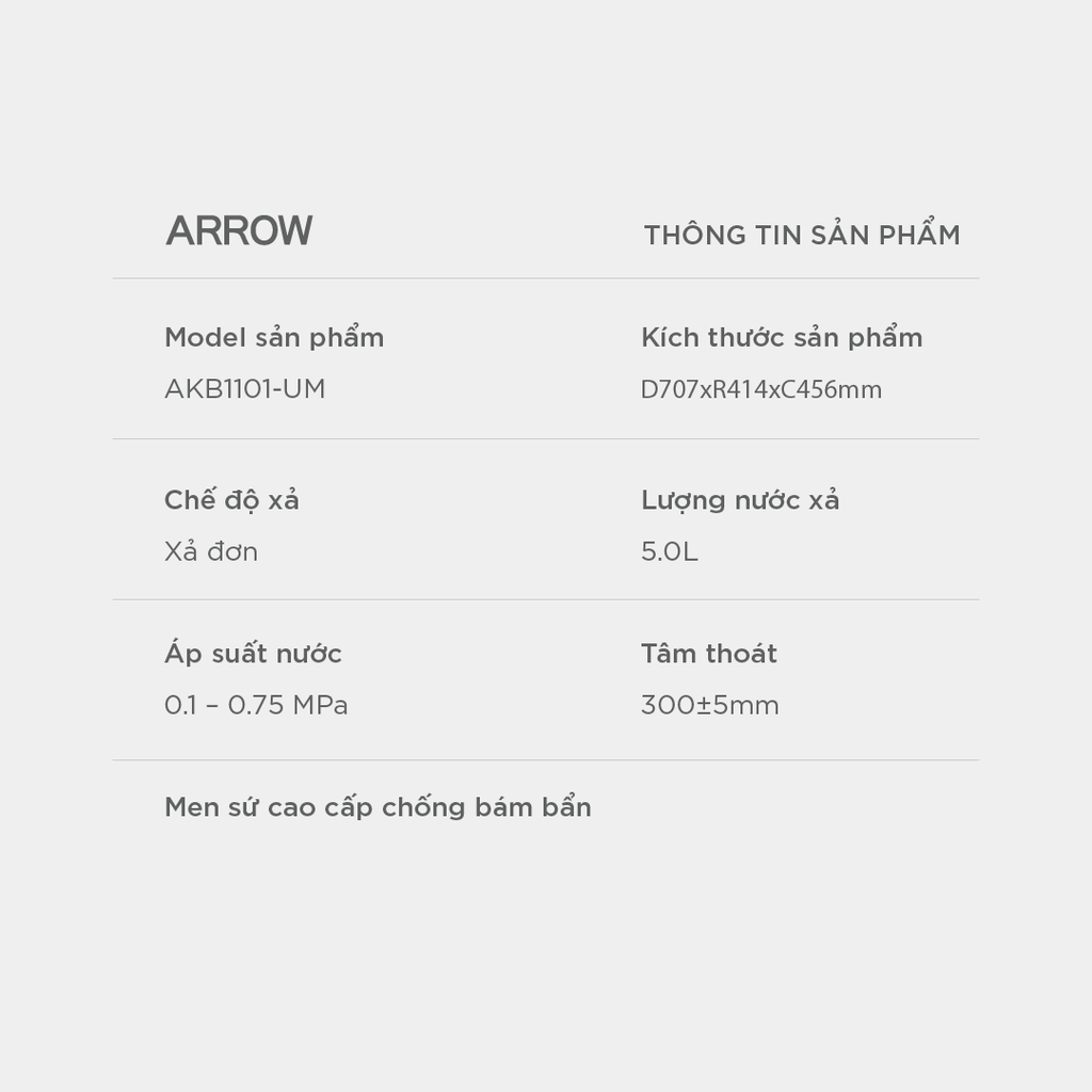 Bồn cầu thông minh Arrow AKB1101-UM