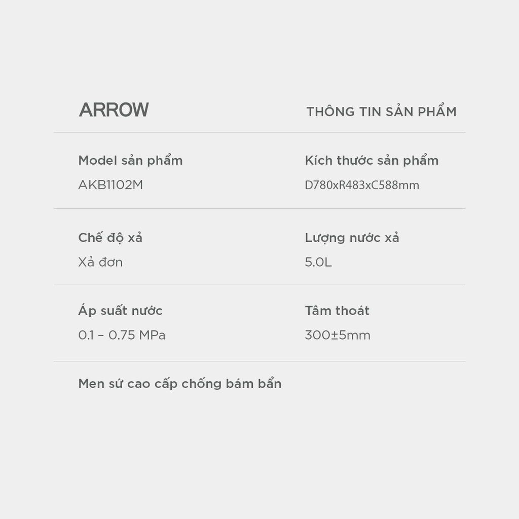 Bồn cầu thông minh Arrow AKB1102M