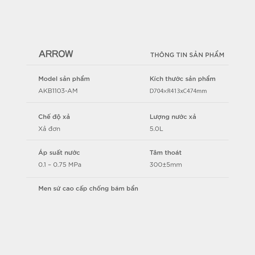 Bồn cầu thông minh Arrow AKB1103-AM