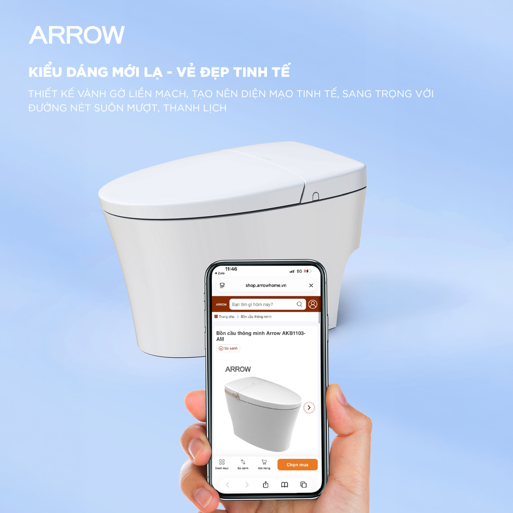 Bồn cầu thông minh Arrow AKB1103-AM