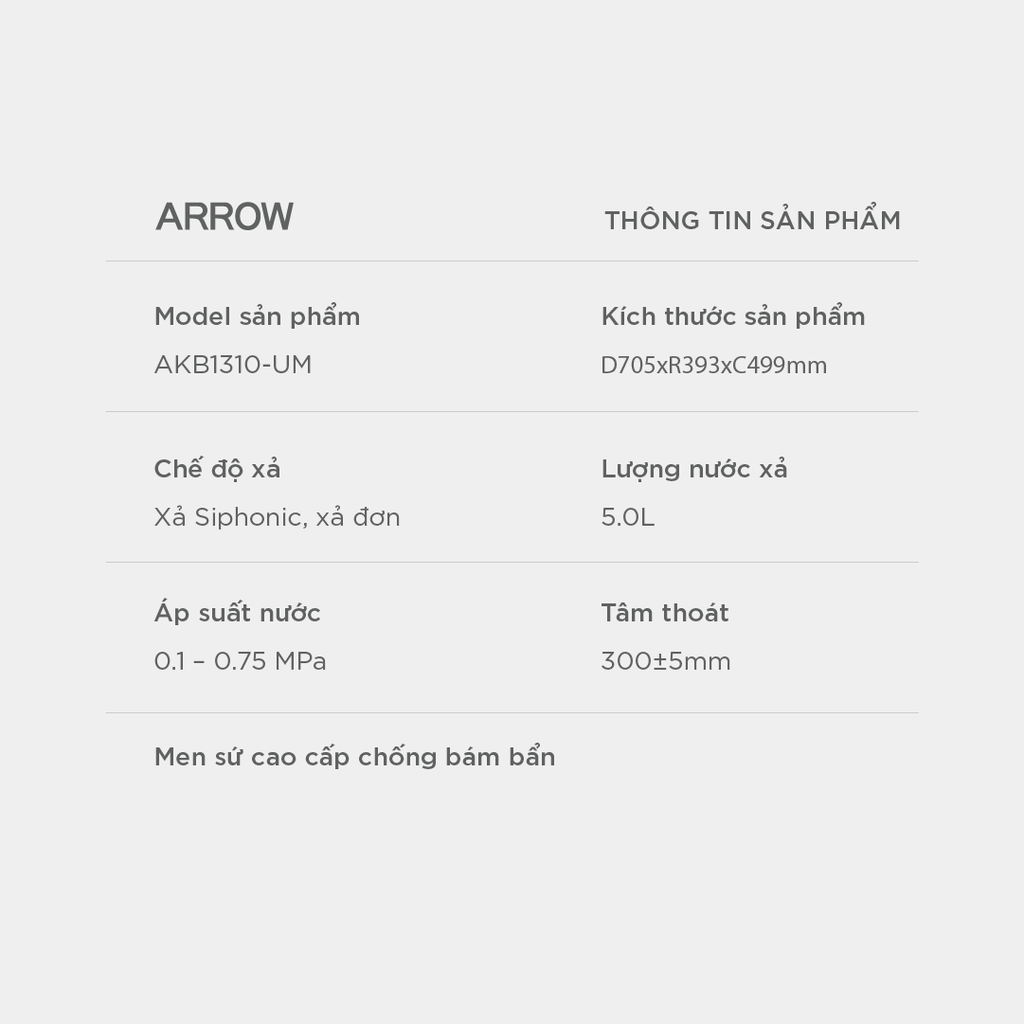 Bồn cầu thông minh Arrow AKB1310-UM