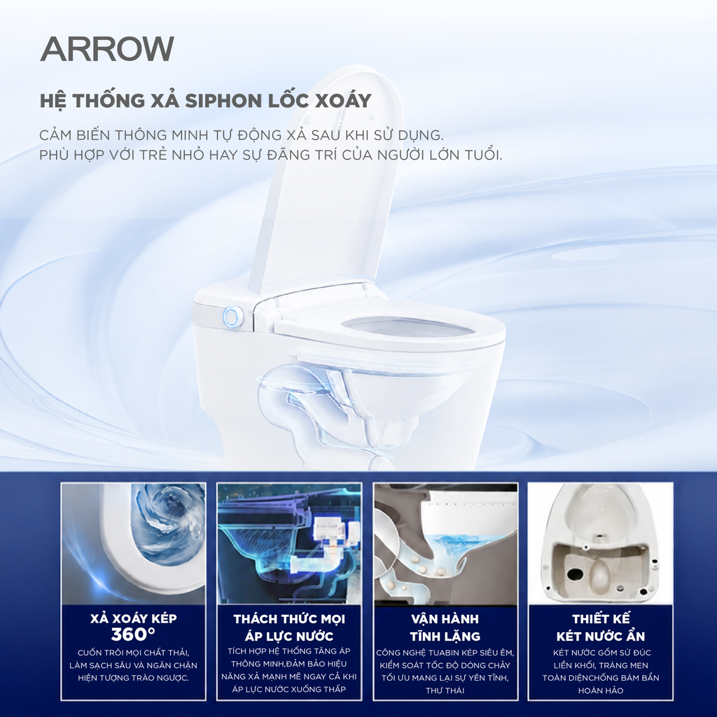 Bồn cầu thông minh Arrow AKB1315-AM
