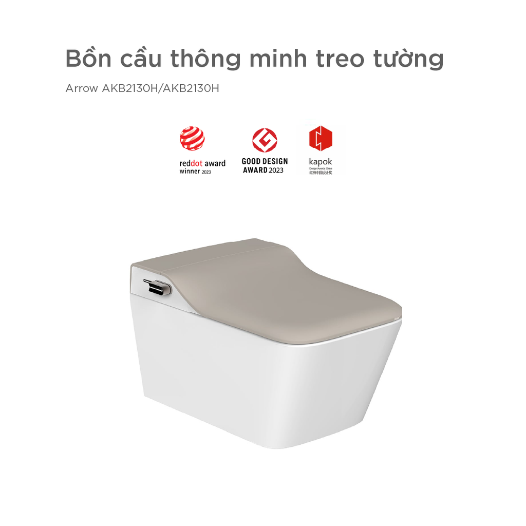 Bồn cầu thông minh treo tường Arrow AKB2130H/AKB2130H