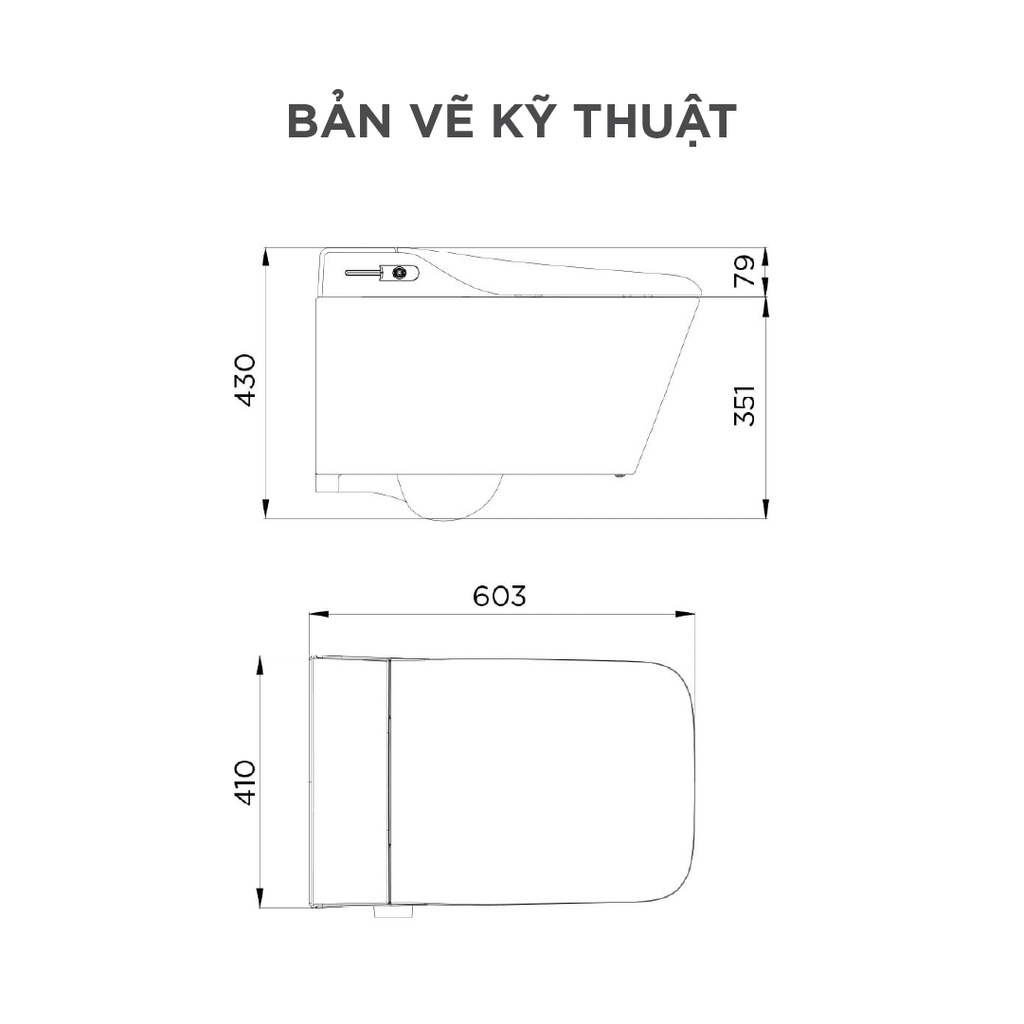 Bồn cầu thông minh treo tường Arrow AKB2130H/AKB2130H
