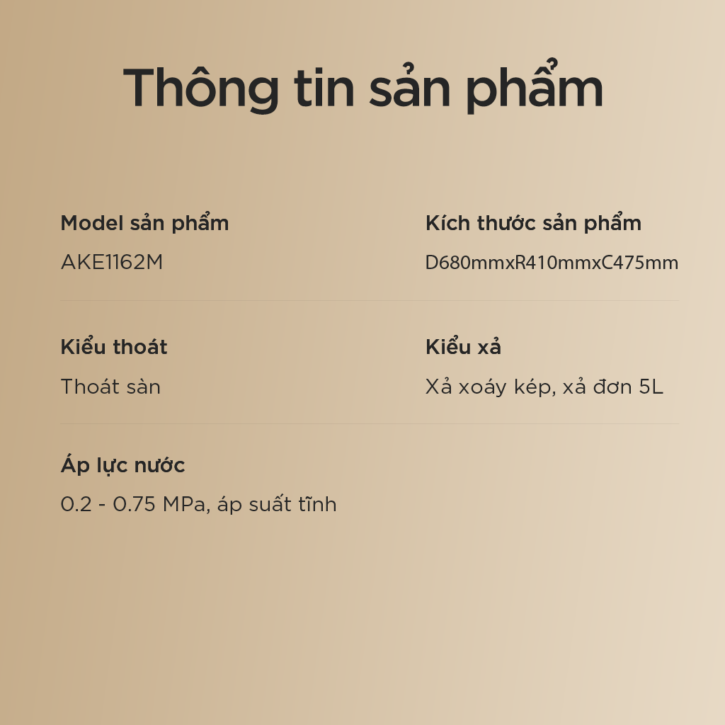 Bồn cầu thông minh Arrow AKE1162M