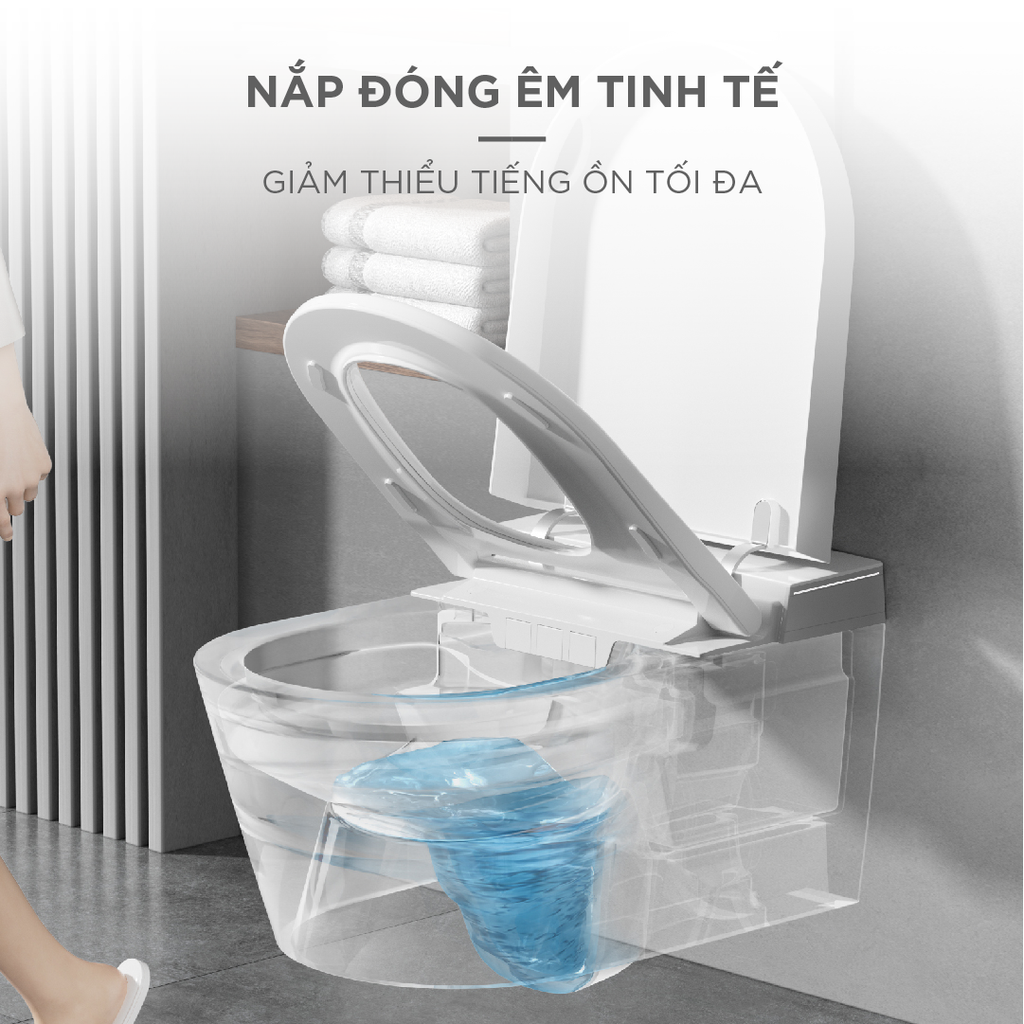 Bồn cầu thông minh treo tường Arrow AKH1051H/AKB1051