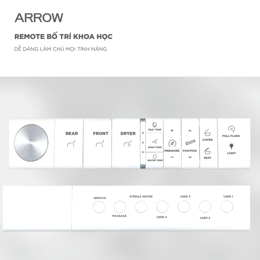 Bồn cầu thông minh treo tường Arrow AKH1051H/AKB1051