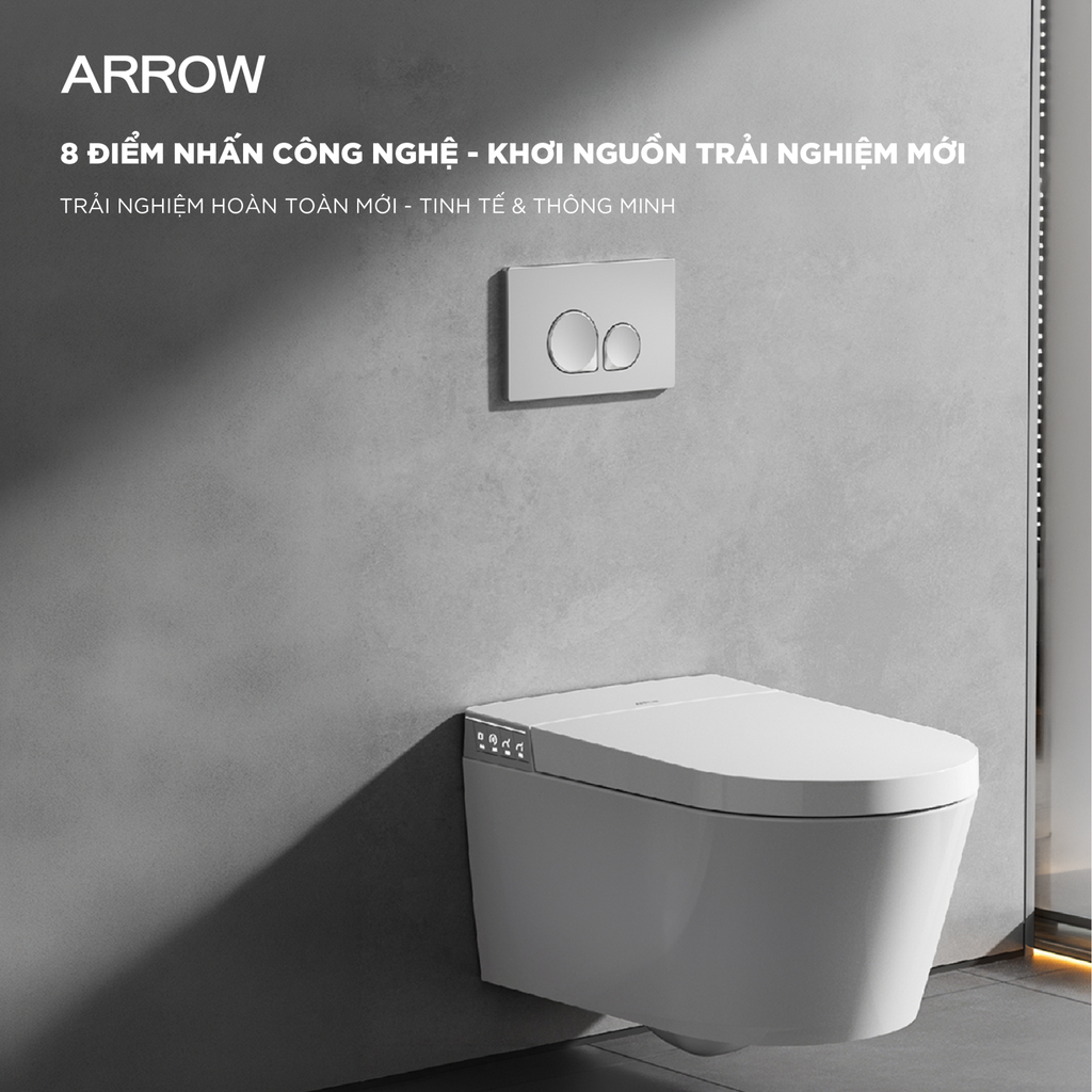 Bồn cầu thông minh treo tường Arrow AKH1051H/AKB1051