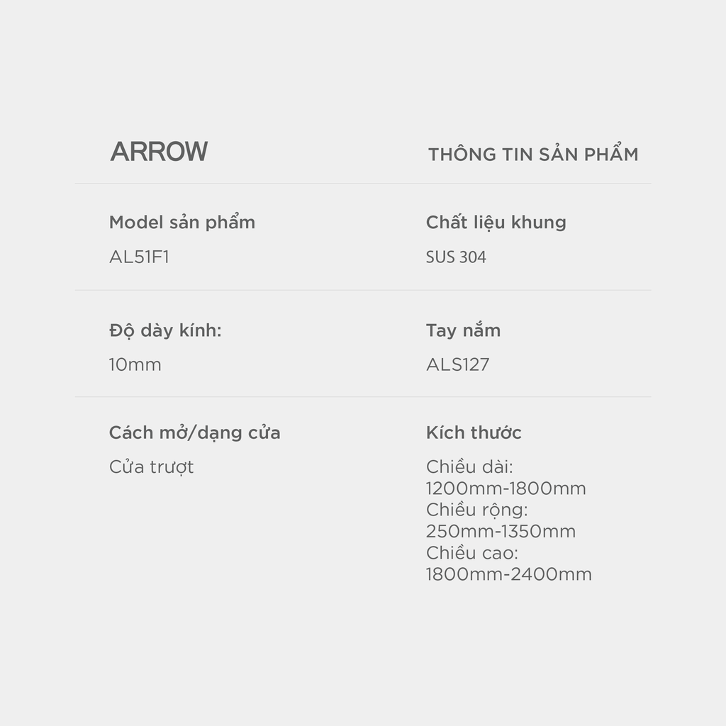 Buồng tắm kính Arrow AL51F1
