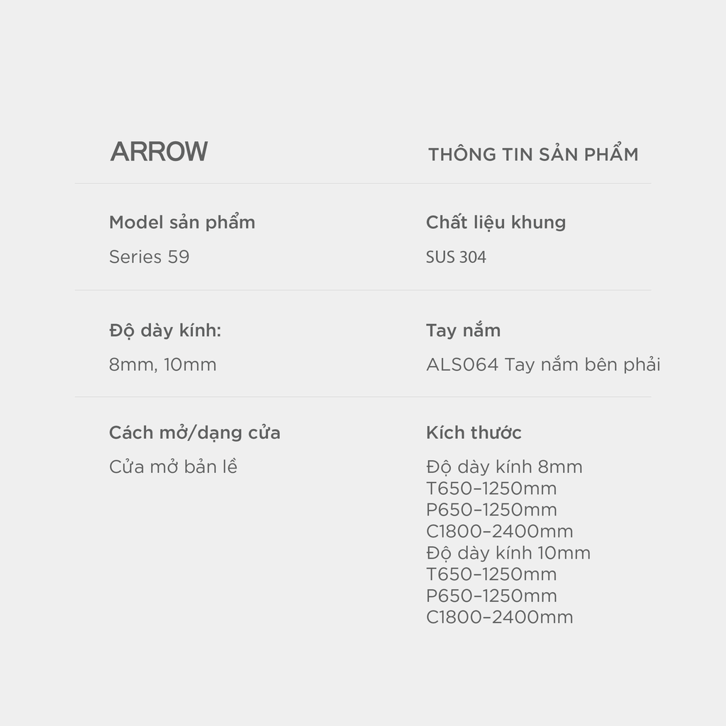 Buồng tắm kính Arrow AL59Z1Y