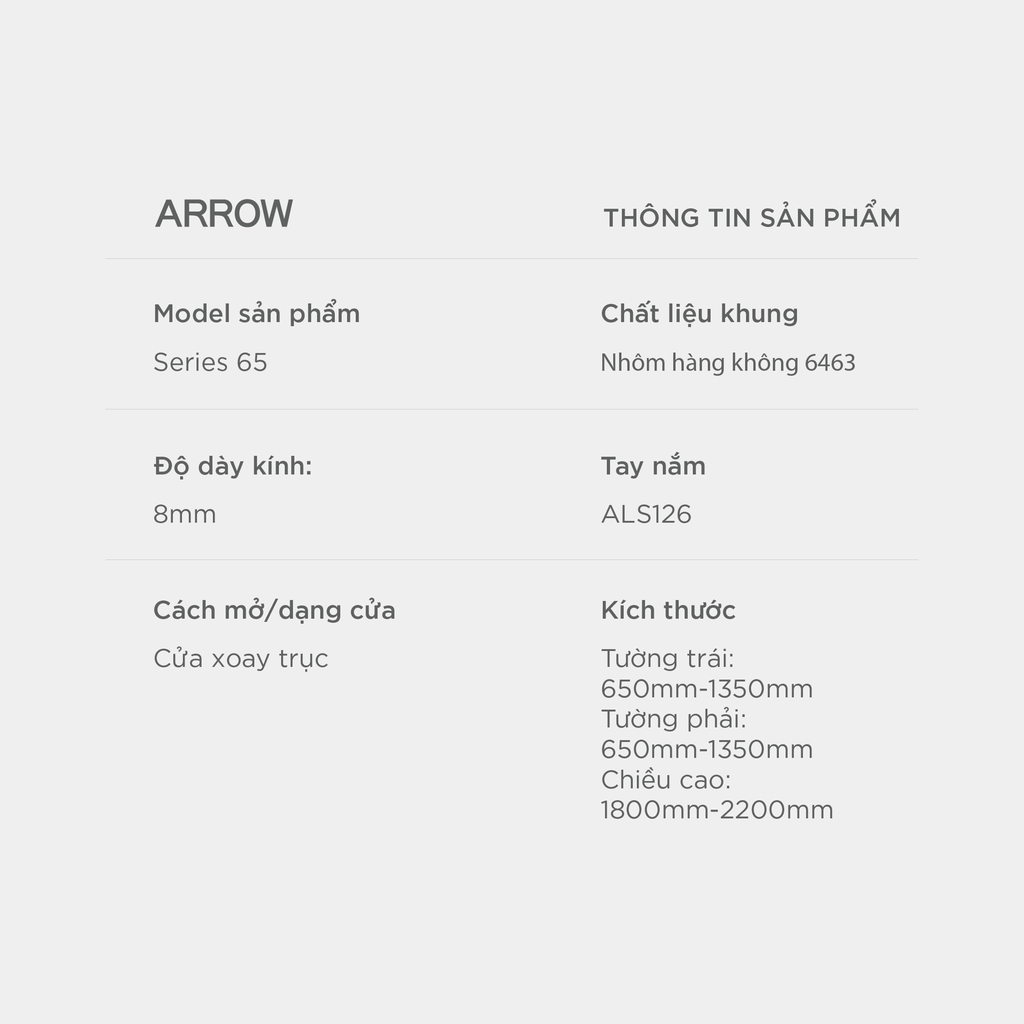 Buồng tắm kính Arrow AL65Z1