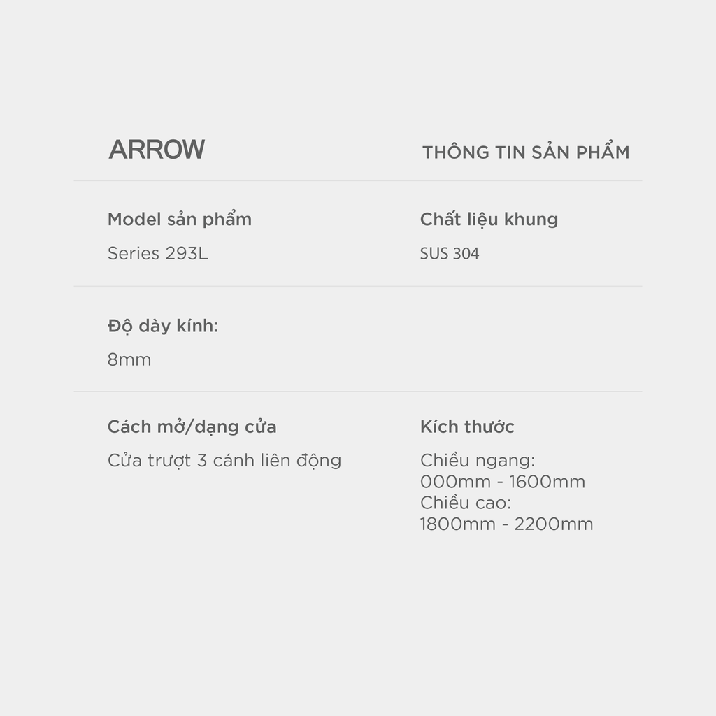 Buồng tắm kính Arrow ALF293L