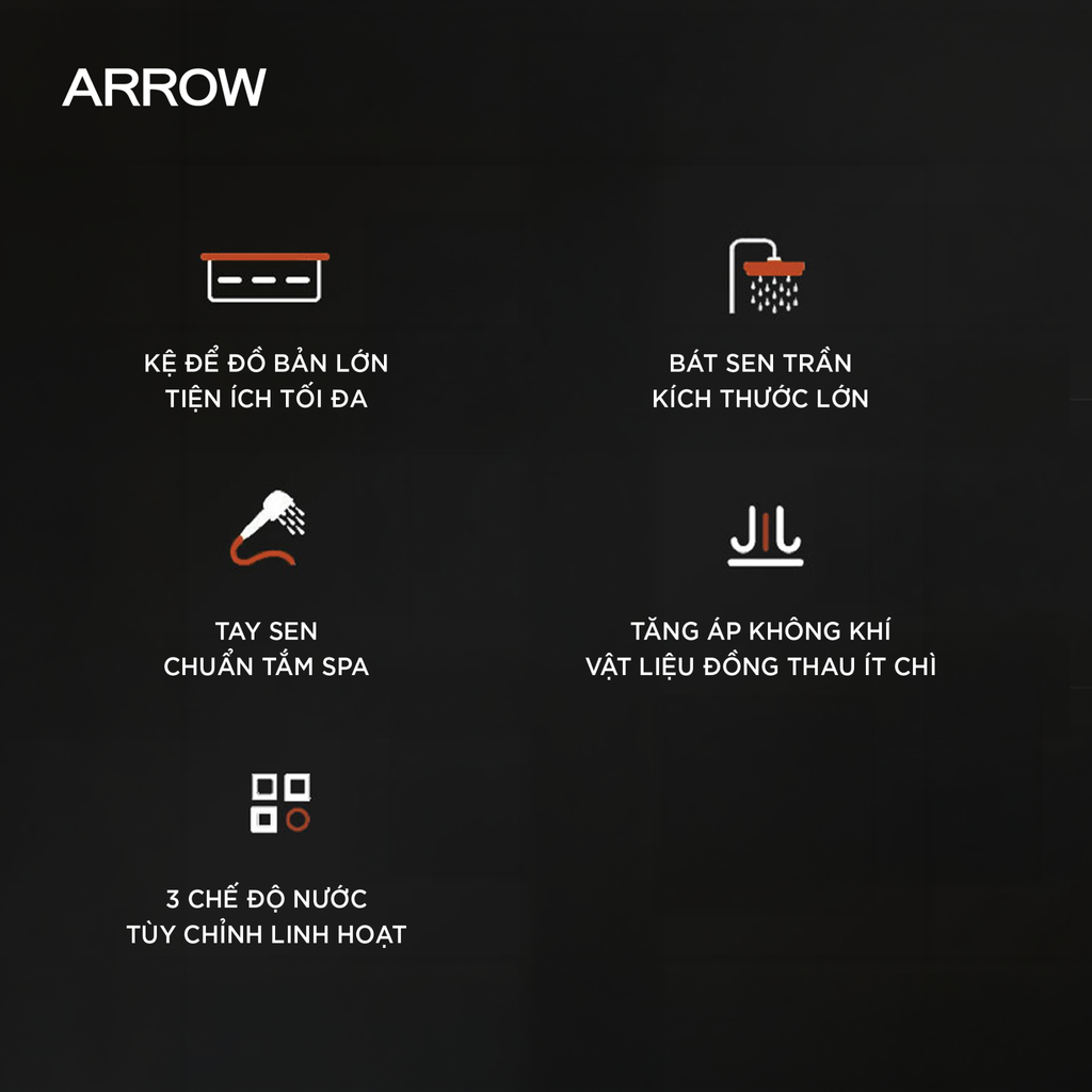 Vòi sen cây nóng lạnh Arrow AMG13GH872BCP