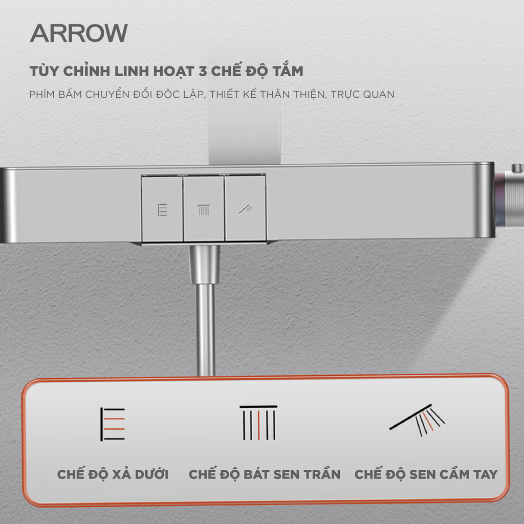 Vòi sen cây nóng lạnh Arrow AMG13GH872BCP