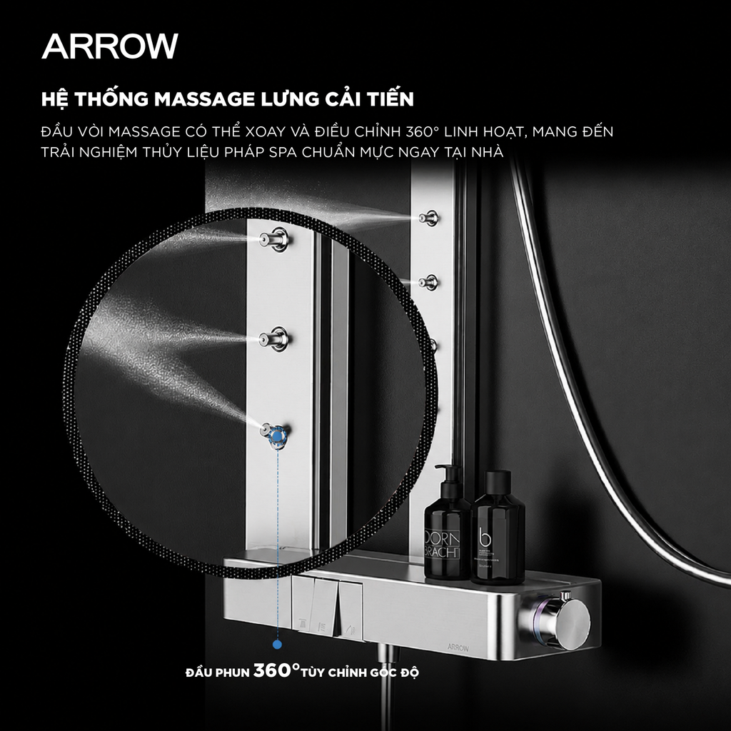 Vòi sen cây nóng lạnh Arrow AMG13GH872BCP