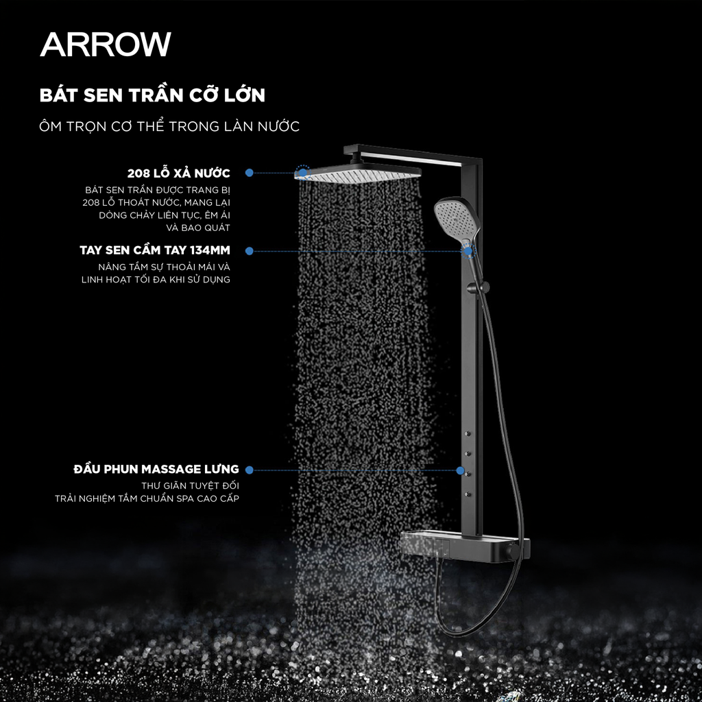 Vòi sen cây nóng lạnh Arrow AMG13GH872BGG