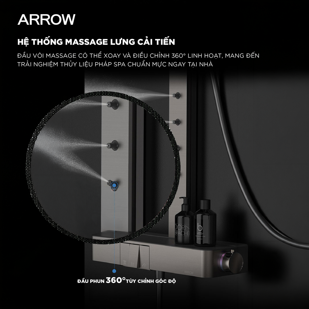 Vòi sen cây nóng lạnh Arrow AMG13GH872BGG