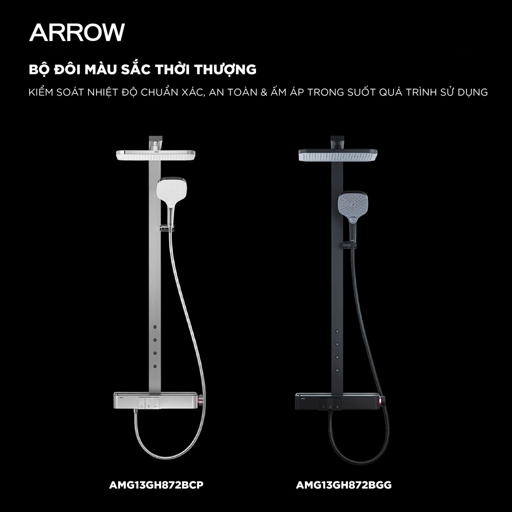 Vòi sen cây nóng lạnh Arrow AMG13GH872BGG