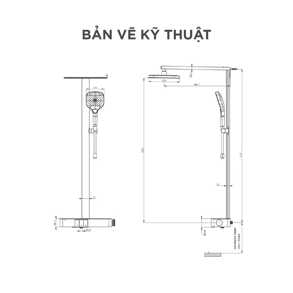 Vòi sen cây nóng lạnh Arrow AMG13GH872GG