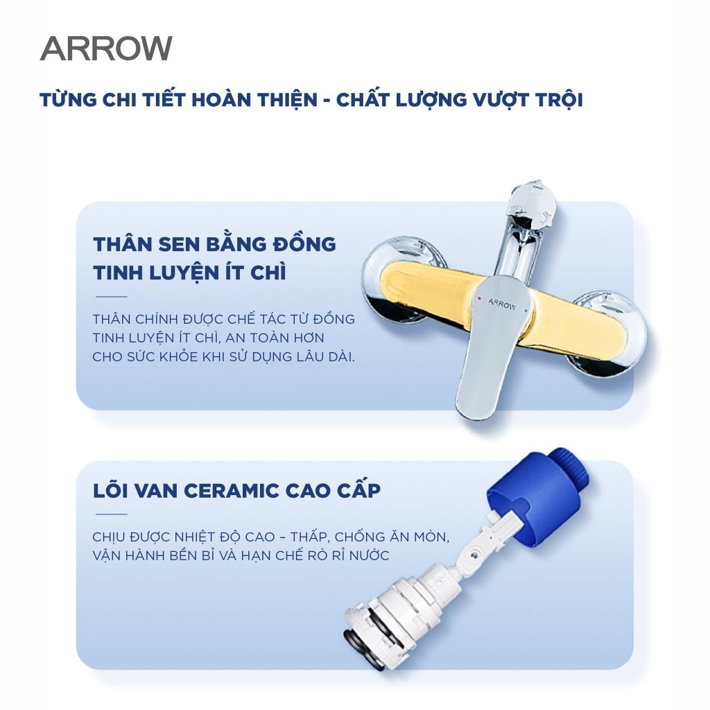 Vòi sen cây nóng lạnh Arrow AMG13S10X