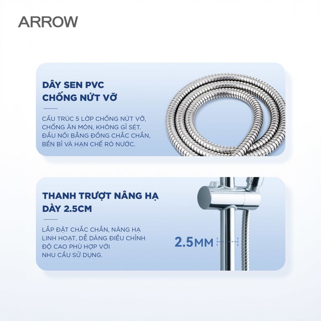 Vòi sen cây nóng lạnh Arrow AMG13S10X