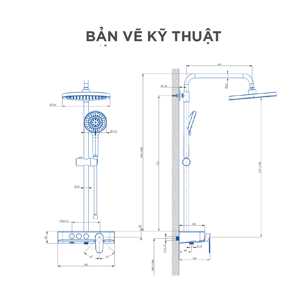 Vòi sen cây nóng lạnh Arrow AMG13S877SCP