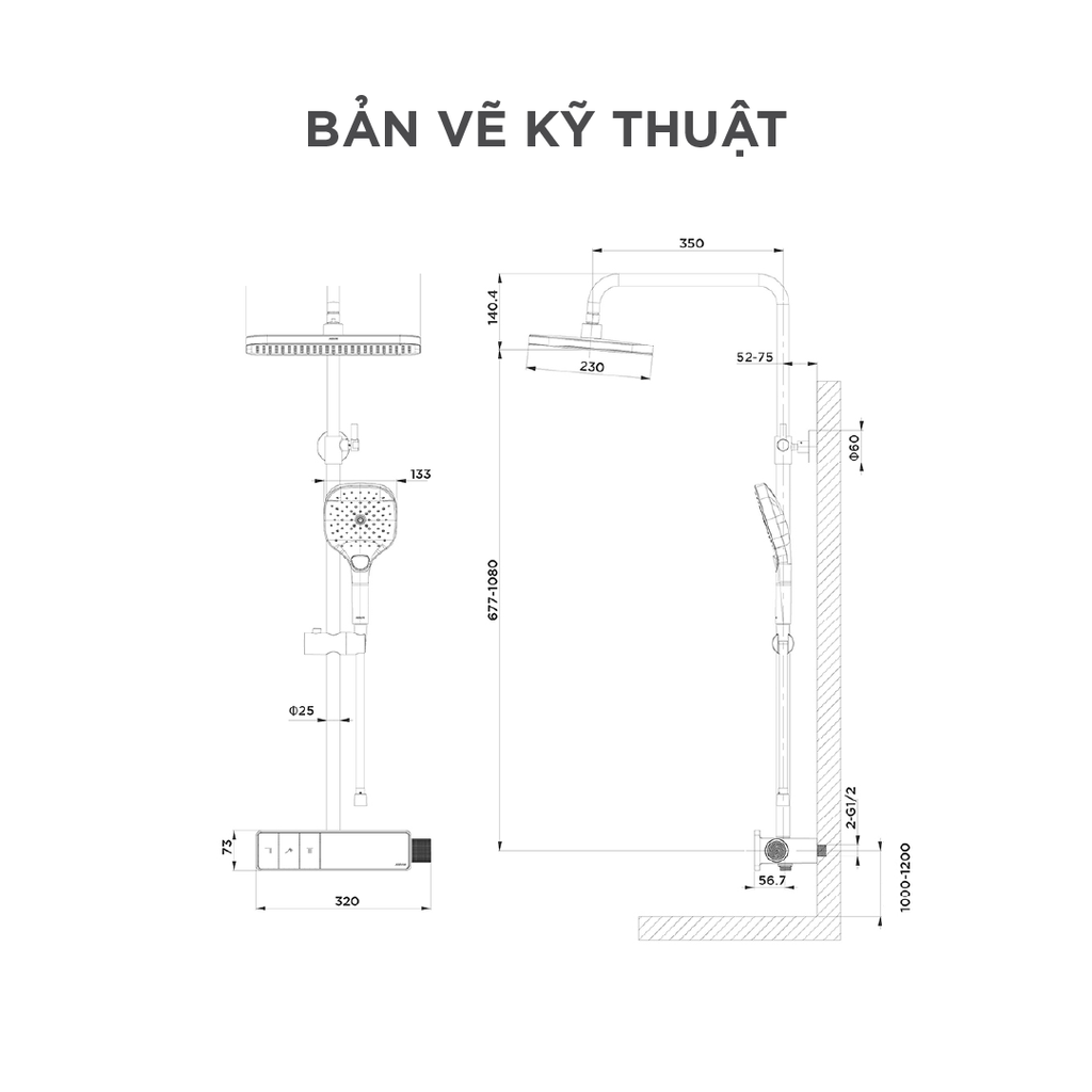 Vòi sen cây nóng lạnh Arrow AMG13SH32CP