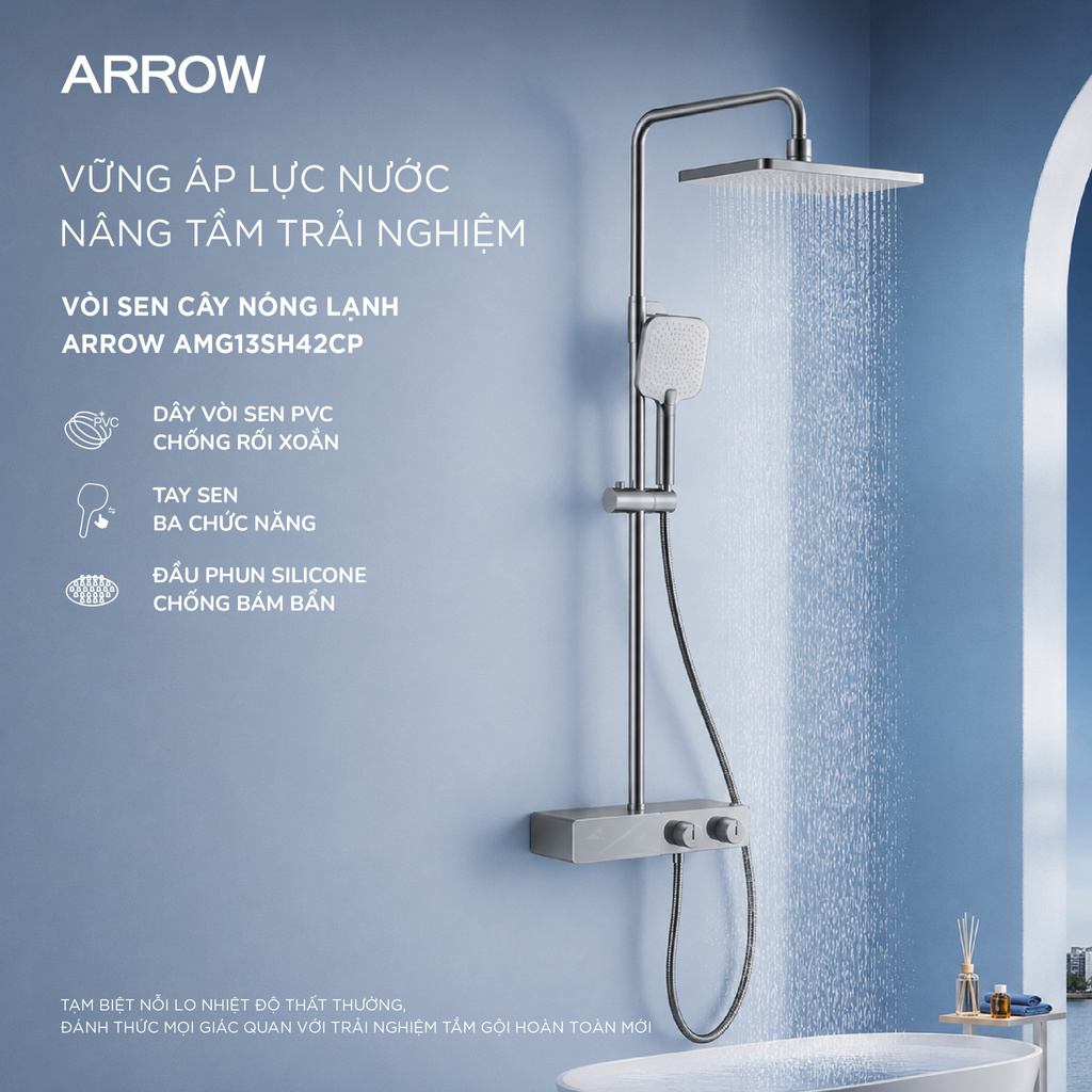 Vòi sen cây nóng lạnh Arrow AMG13SH42CP