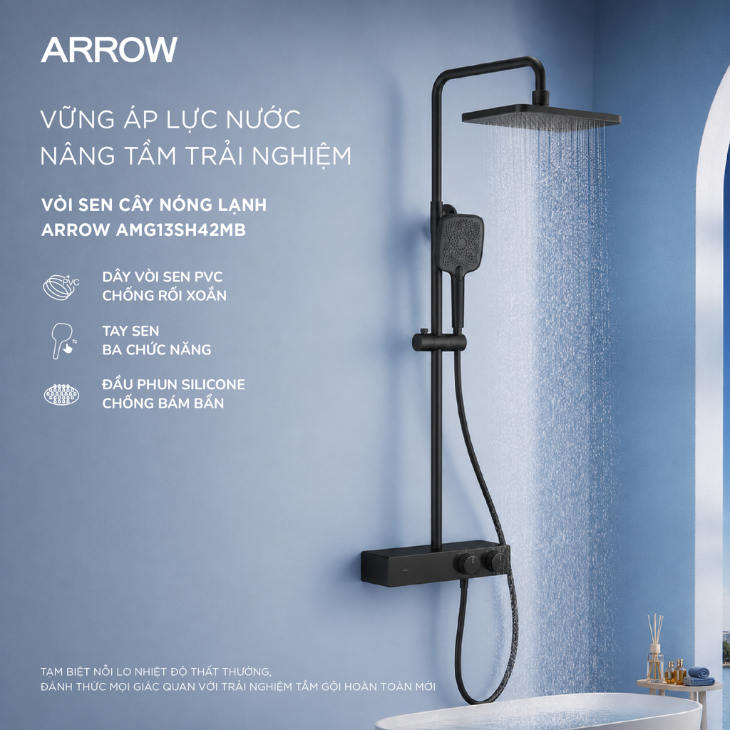 Vòi sen cây nóng lạnh Arrow AMG13SH42MB