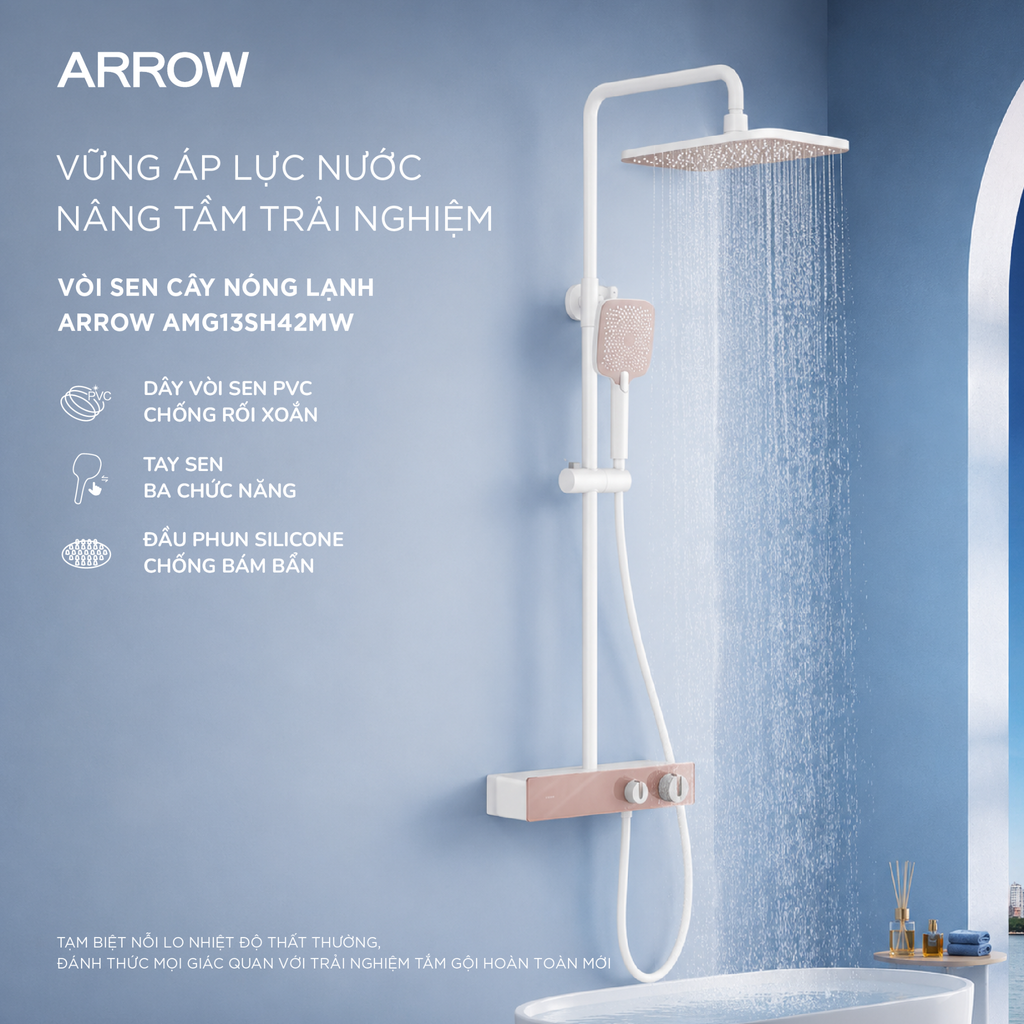 Vòi sen cây nóng lạnh Arrow AMG13SH42MW