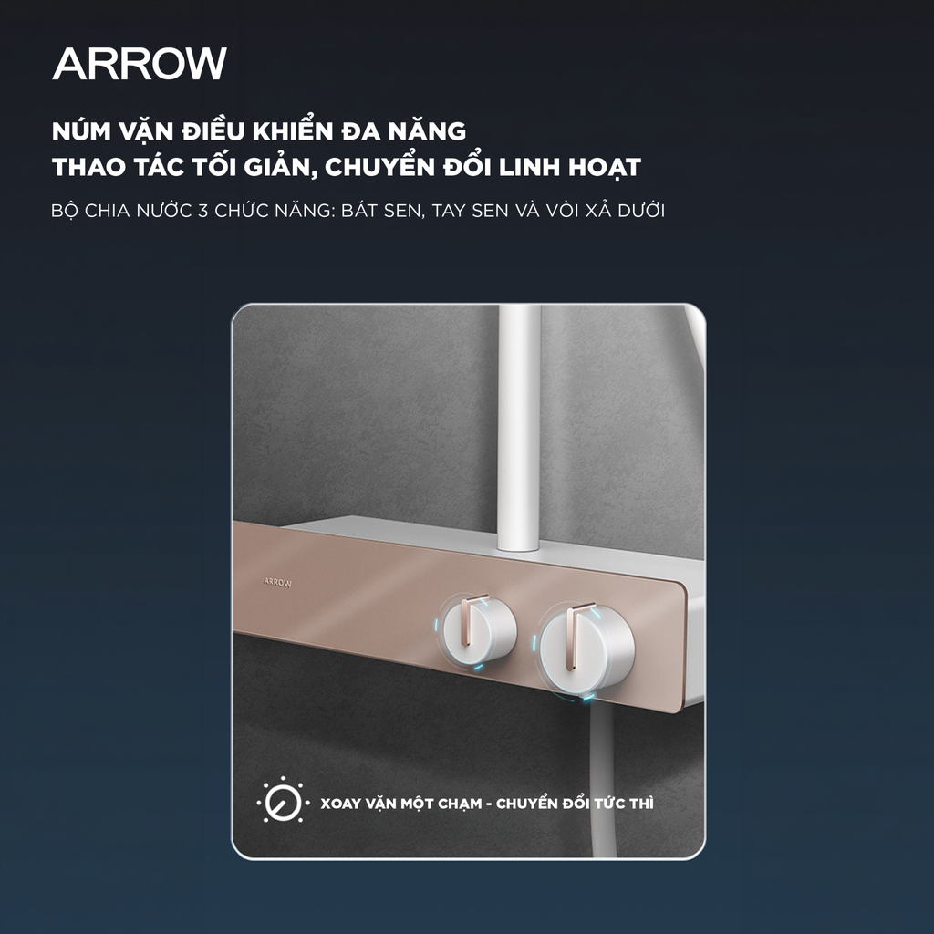 Vòi sen cây nóng lạnh Arrow AMG13SH42CP